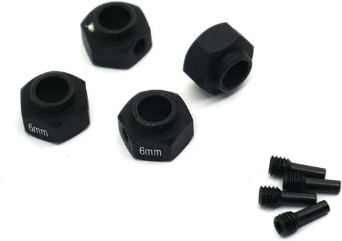 Miniatura 5 de MOHERO Bujes de rueda hexagonales de aleación de aluminio de 0.236 in de grosor y 0.472 in para Trx4 1/10 RC Model Crawler Car (negro, 0.236 in)
