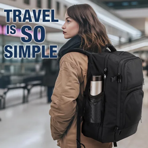 Miniatura 6 de Dinictis Mochila de viaje para laptop de 40 L para hombres y mujeres, compatible con cuaderno de 17 pulgadas, mochila de maleta aprobada para vuelo