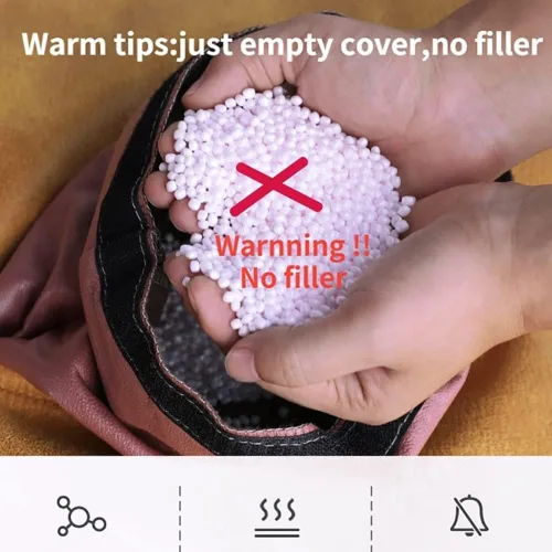 Miniatura 6 de SXBCyan Funda para puf (sin relleno), funda de lujo para sofá individual perezoso, de piel sintética, de gamuza sintética, puf para dormitorio, sala