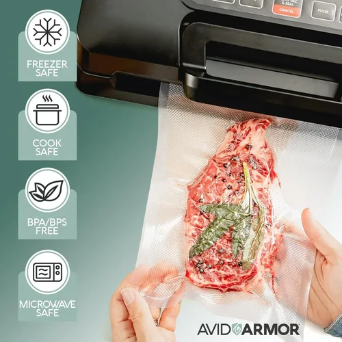 Miniatura 3 de Avid Armor Bolsas selladoras al vacío de 200 pintas, tamaño de 6 x 10 pulgadas, para guardar alimentos, selladores de aspiradora de comidas, sin