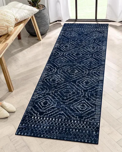 Miniatura 30 de Wonnitar Alfombra marroquí lavable de 5 x 7 pies, color negro, alfombra grande para sala de estar, antideslizante, bohemio, para dormitorio