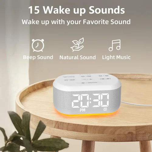 Miniatura 3 de Máquina de sonido con 30 sonidos relajantes, máquina de ruido blanco, luz nocturna de 12 colores para bebés, adultos, niños, máquinas de dormir, 36