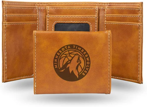 Miniatura 50 de NBA Rico Industries - Billetera triple grabada con láser y tres pliegues, accesorio para hombre Negro