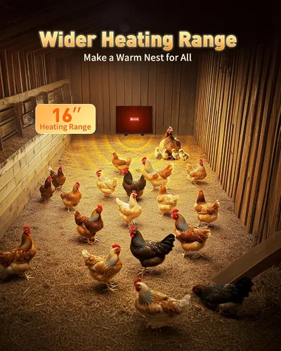 Miniatura 3 de Calentador de gallinero para invierno con control remoto por aplicación, 30''x12'' calentadores de pollo plegables grandes y cálidos dentro