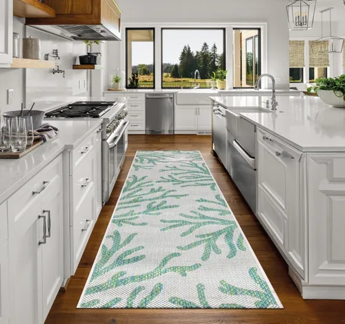 Miniatura 202 de Keen Home Design Alfombra de pasillo para exteriores, 26 x 119 pulgadas, lavable para interiores y exteriores, para patio, cocina, balcón, playa