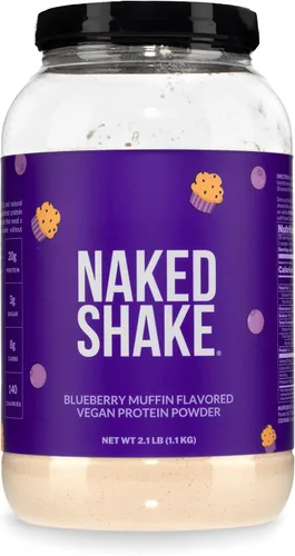 NAKED Shake - Proteína en Polvo Sabor Muffin de Arándanos - Proteína a Base de Plantas con Sabor de Granjas de EE.UU. y Canadá con Aceite MCT, Sin