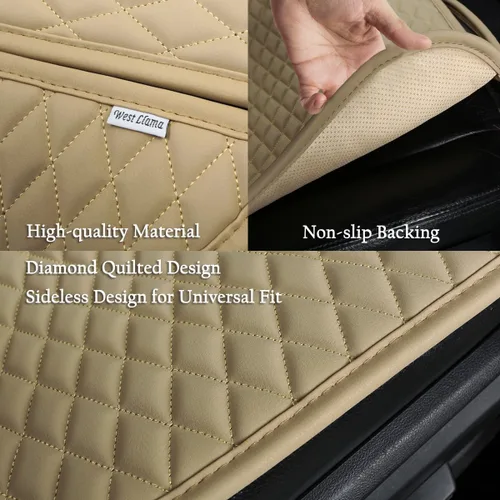 Miniatura 5 de West Llama Fundas Protectoras Inferiores de Cuero PU para Asientos de Automóvil Incluyen 1 Par de Almohadillas Protectoras de Asiento Delantero