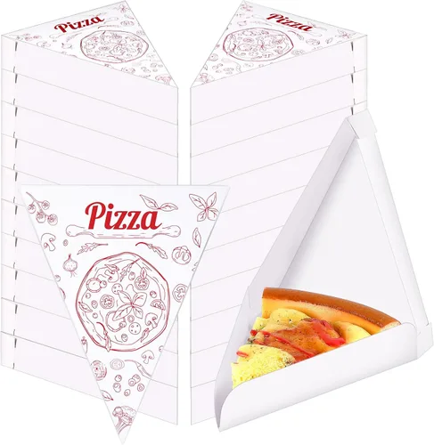 Miniatura 9 de Teenyyou 36 cajas de pizza desechables individuales para rebanadas de pizza de 9.65 x 7.28 x 1.77 pulgadas, soporte individual para suministros