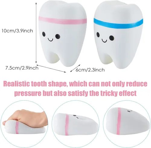 Miniatura 3 de Hungdao 2 piezas de dientes gigantes de elevación lenta de dientes falsos para aliviar la ansiedad, juguetes dentales, asistente dental, regalos