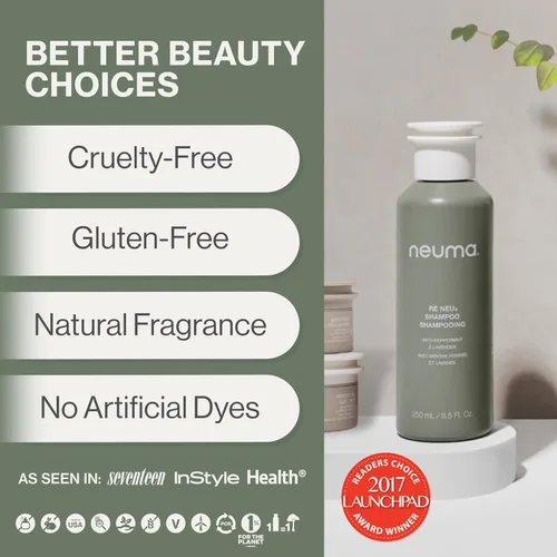 Miniatura 4 de Neuma Re Neu Champú sin sulfato para eliminación de acumulación y cuidado del cuero cabelludo Champú aclarante con menta y lavanda Fórmula