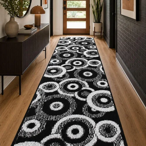 Alfombra de pasillo moderna de granja de corte a medida para pasillos, parte trasera de goma antideslizante, 31 pulgadas de ancho x longitud