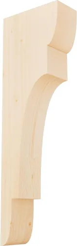 Miniatura 129 de Ekena Millwork COR04X12X12NEB00RWR 4 pulgadas de ancho x 12 pulgadas de profundidad x 12 pulgadas de alto New Brighton Rough Sawn Corbel, cedro rojo