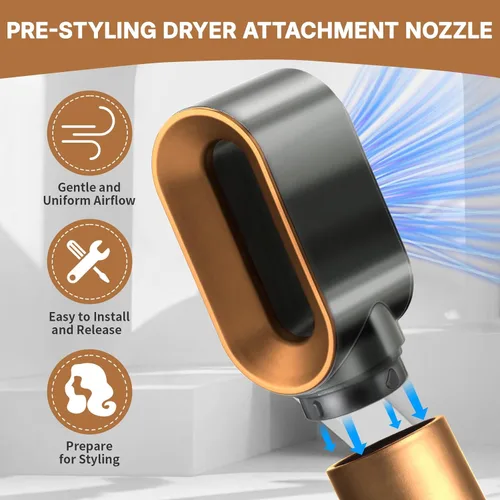 Miniatura 2 de Boquilla de secadora preestilizada para Dyson Airwrap Styler, repuesto para accesorios Air Wrap HS01 HS05 (dorado)