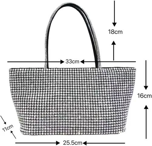 Miniatura 6 de Bolso de mano transparente con diamantes de imitación para mujer, monederos de noche de cristal con asa para boda, fiesta, baile de graduación