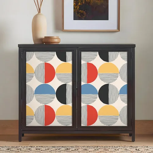 Miniatura 7 de VEELIKE Papel tapiz geométrico moderno para despegar y pegar, papel tapiz geométrico bohemio de mediados de siglo para dormitorio y baño, 17.7 x 118