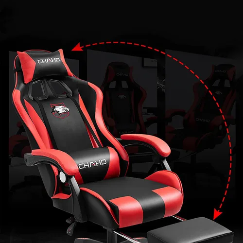 Miniatura 7 de KEUVEN Silla para videojuegos, silla de computadora con reposapiés y soporte lumbar, silla de juego ajustable en altura con asiento giratorio