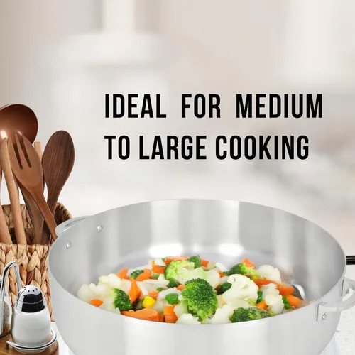 Miniatura 5 de Alpine Cuisine - Olla de aluminio antiadherente de 7 cuartos de galón con tapa de vidrio y mango remachado Utensilios de cocina versátiles