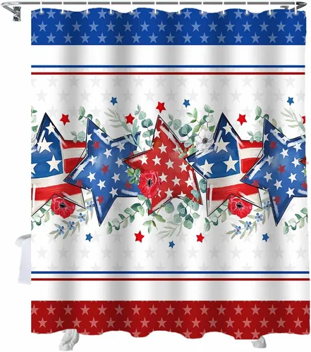 Miniatura 19 de LooPoP Cortina de ducha de Pascua con ganchos, tela impermeable, diseño de flores, zanahoria, conejo, juego de cortinas de ducha para baño, bañeras