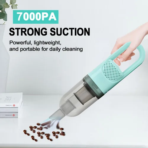Miniatura 5 de Aspiradora ligera 6 en 1 con potente motor de 100 W, mini aspiradora portátil de mano para suelos duros domésticos, alfombras y pelo de mascotas