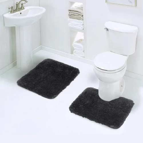Miniatura 12 de Walensee - Juego de tapete antideslizante para baño, mullido, de suave microfibra, absorbente de agua, lavable a máquina, alfombra de felpa gruesa