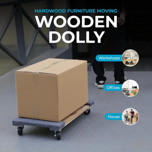 Miniatura 6 de SIMPLI-MAGIC 79545 - Carrito móvil para muebles de madera dura de 30 pulgadas x 18 pulgadas, capacidad de 1,320 libras, 4 ruedas giratorias