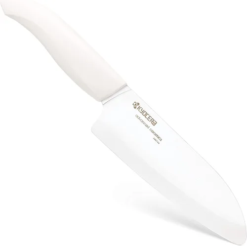 Miniatura 3 de Cuchillo Santoku de la marca Kyocera Advanced Ceramic y de la serie Revolution con 5 1/2 pulgadas, hoja blanca, 5.5 pulgadas, Mango blanco