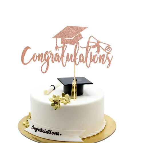 Miniatura 40 de Arthsdite 1 Pieza Decoración para Pastel de Graduación con Purpurina Dorada "So Proud of You" - 2025 Graduado Felicitaciones Senior Decoración