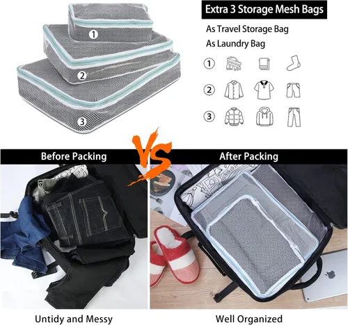 Miniatura 2 de Mochila de viaje para hombres y mujeres, 17 pulgadas, aprobada para vuelos, mochila de transporte impermeable grande de 40 L, mochila para negocios