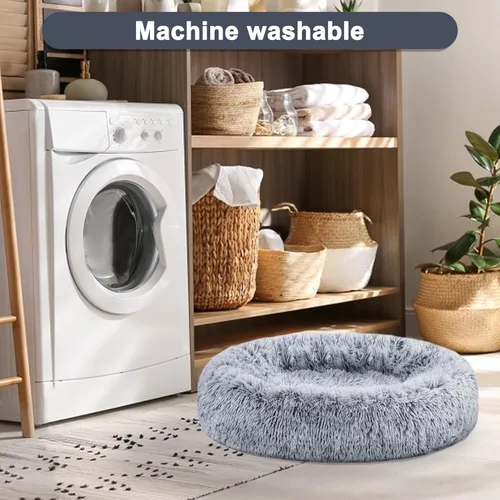 Miniatura 7 de ELSKER&HOME Cama relajante para perros, cama lavable en forma de dona, acolchada y con calentamiento, redonda de 30 pulgadas para perros medianos