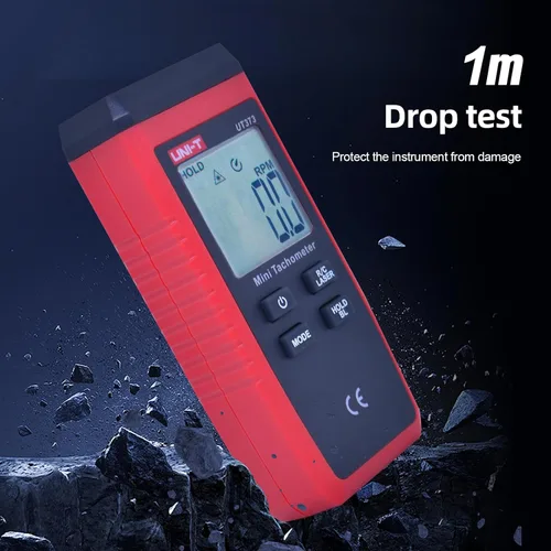 Miniatura 4 de UNI-T Mini tacómetro digital UT373, tacómetro sin contacto de 10 ~ 99999 RPM Medidor de velocidad con retroiluminación, retención de datos, función