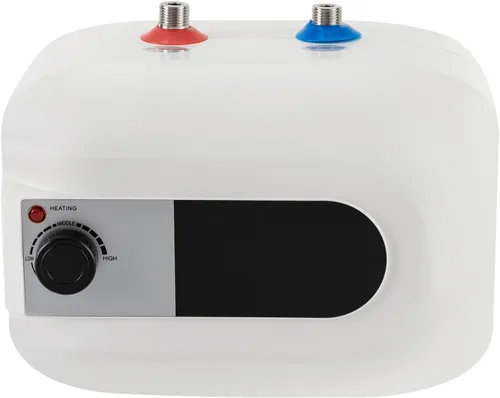 Calentador de agua eléctrico de mini-tanque, 110 V, 1.6 galones, 1500 W, punto de uso instantáneo, calentador de agua caliente para remolque, baño,