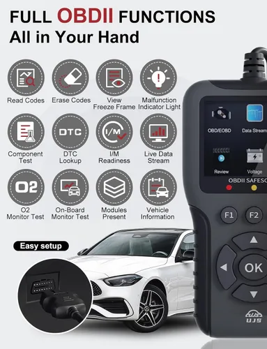 Miniatura 3 de Escáner OBD2 universal mejorado, lector de códigos de motor - Más de 45000 códigos de falla, datos en vivo, preparación I/M, verificación de voltaje