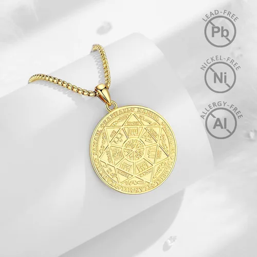Miniatura 48 de EUDORA Collar de plata de ley 925, San Cristóbal y San Benito, San Miguel, Virgen María, San Judas Tadeo, Cruz de Buen Pastor y Arcángel, Medalla
