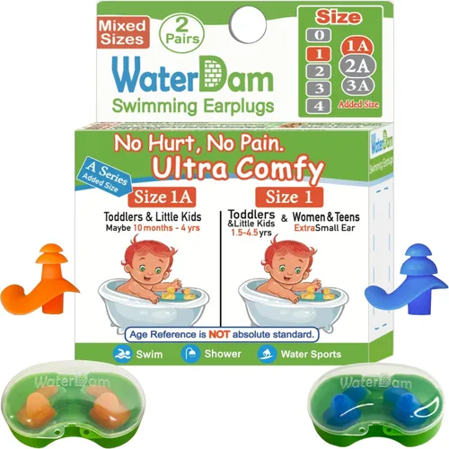 Miniatura 39 de WaterDam A-Series - Tapones de natación para los oídos, ultra cómodos, grandes, impermeables