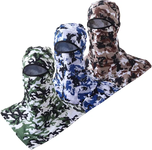 Miniatura 23 de SATINIOR Pasamontañas de 3 piezas, protección solar, cubierta para el cuello, pasamontañas de verano, máscara facial para motocicleta para hombres