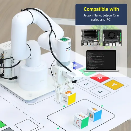 Miniatura 8 de Yahboom Jetson Nano - Brazo robot colaborativo de 4 GB ROS programable OpenCV para ingenieros mecánicos, 7Dof con pinza adaptativa