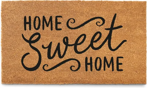 MAINEVENT Home Sweet Home - Felpudo de fibra de coco de 30 x 17 pulgadas, bienvenida mate para exteriores con respaldo de PVC antideslizante, tapete