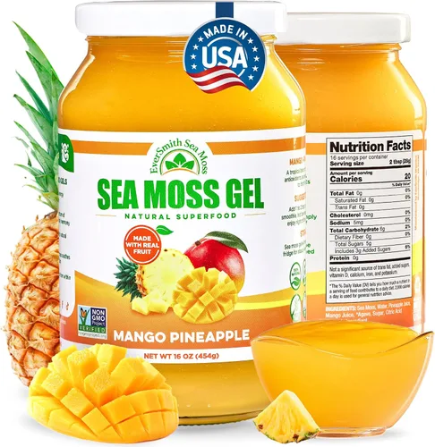 Miniatura 15 de Gel orgánico de musgo de mar (8 sabores) – 16 onzas – fruta real – musgo de mar silvestre