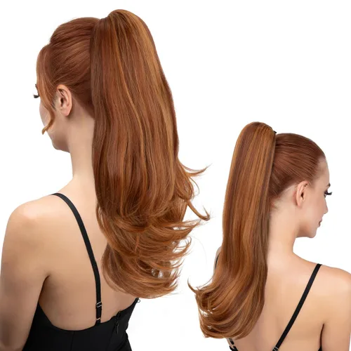 Miniatura 15 de Extensión de cola de caballo con clip de 18 pulgadas, extensiones de cabello de cola de caballo para mujeres, pieza de cabello de cola de caballo
