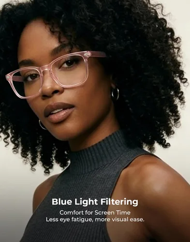 Miniatura 3 de TIJN Lentes de bloqueo de luz azul para mujeres y hombres, marco transparente cuadrado, anteojos nerd anti rayo azul, gafas para pantalla