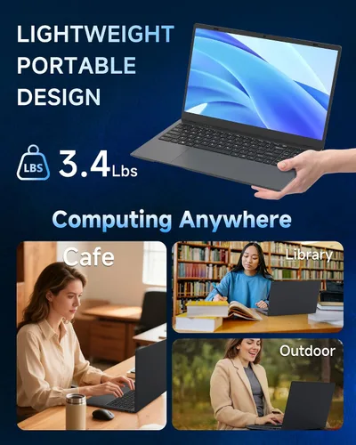 Miniatura 5 de Laptop 2026 de 16 GB de RAM, 256 GB SSD Laptops Computadores portátiles con Pentium 6500Y hasta 3.4GHz, pantalla FHD IPS de 15.6 pulgadas, USB C