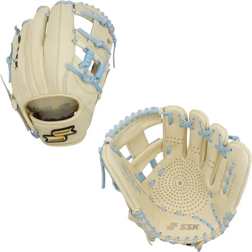 SSK Z5 Craftsman Guante de béisbol para infield – 11.25” - 11.5” - 11.75” - 12” – Lanzamiento con mano derecha y izquierda Camel/Columbia - I Web