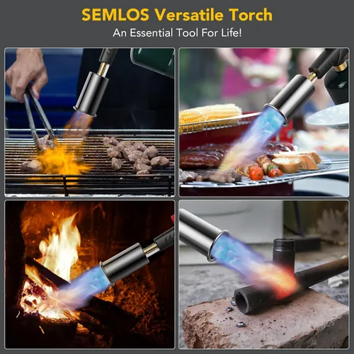 Miniatura 6 de Semlos Antorcha de propano, pistola de antorcha de propano grande de metal recargable
