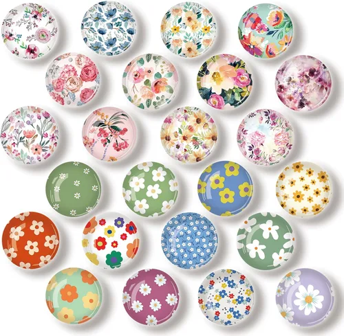 Miniatura 8 de 24 imanes redondos de cristal para refrigerador de 1.2 pulgadas, fuertes y antiarañazos para nevera, taquilla, oficina, aula y decoración de cocina