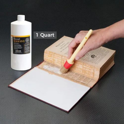 Miniatura 2 de Lineco Adhesivo PVA de pH neutro sin ácidos para todo uso, se seca transparente, flexible, 1 cuarto de galón, ideal para encuadernación, reparación