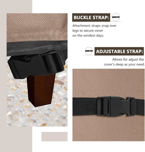 Miniatura 5 de ULTCOVER Funda de sofá seccional para patio en forma de L, con orientación a la derecha, impermeable para muebles de sección al aire libre de 4