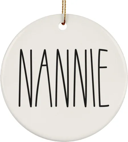 Miniatura 34 de Adorno familiar de Navidad, regalos de hija, hijo, adorno de círculo de cerámica de 3 pulgadas para colgar en el árbol – Día de la Madre