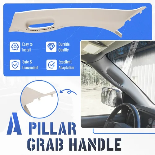 Miniatura 3 de HECASA Moldura de Acabado de Manija de Agarre del Pilar A Delantero Izquierdo y Derecho Compatible con Camioneta Pickup Dodge Ram 1500 2500 3500