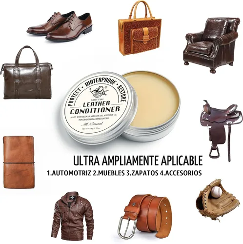 Miniatura 4 de SALTY FISH Acondicionador y Limpiador de Cuero Totalmente Natural,Hecho con Aceite de Visón y Cera de Abejas,Protege, Suaviza y Hace Impermeable