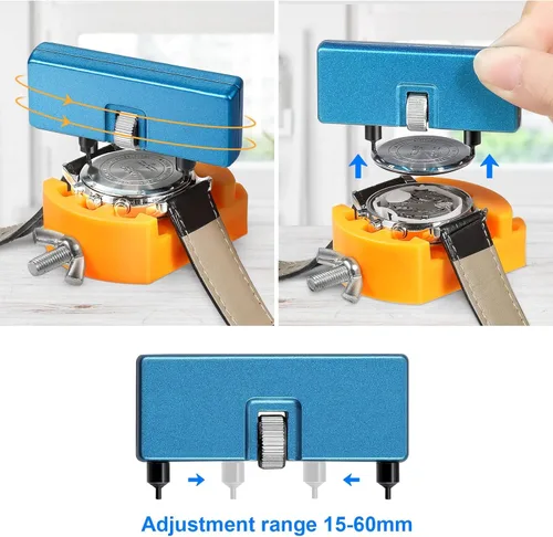 Miniatura 4 de JOREST Kit de repuesto de batería de reloj, llave de reloj, removedor de espalda para girar la cubierta del reloj, juego de abridor de caja de reloj
